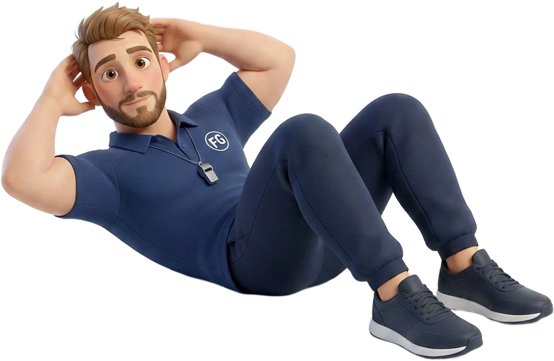 Der Fitness Guru macht Crunches