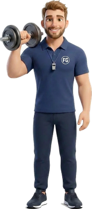 Der Fitness Guru mit Kurzhantel
