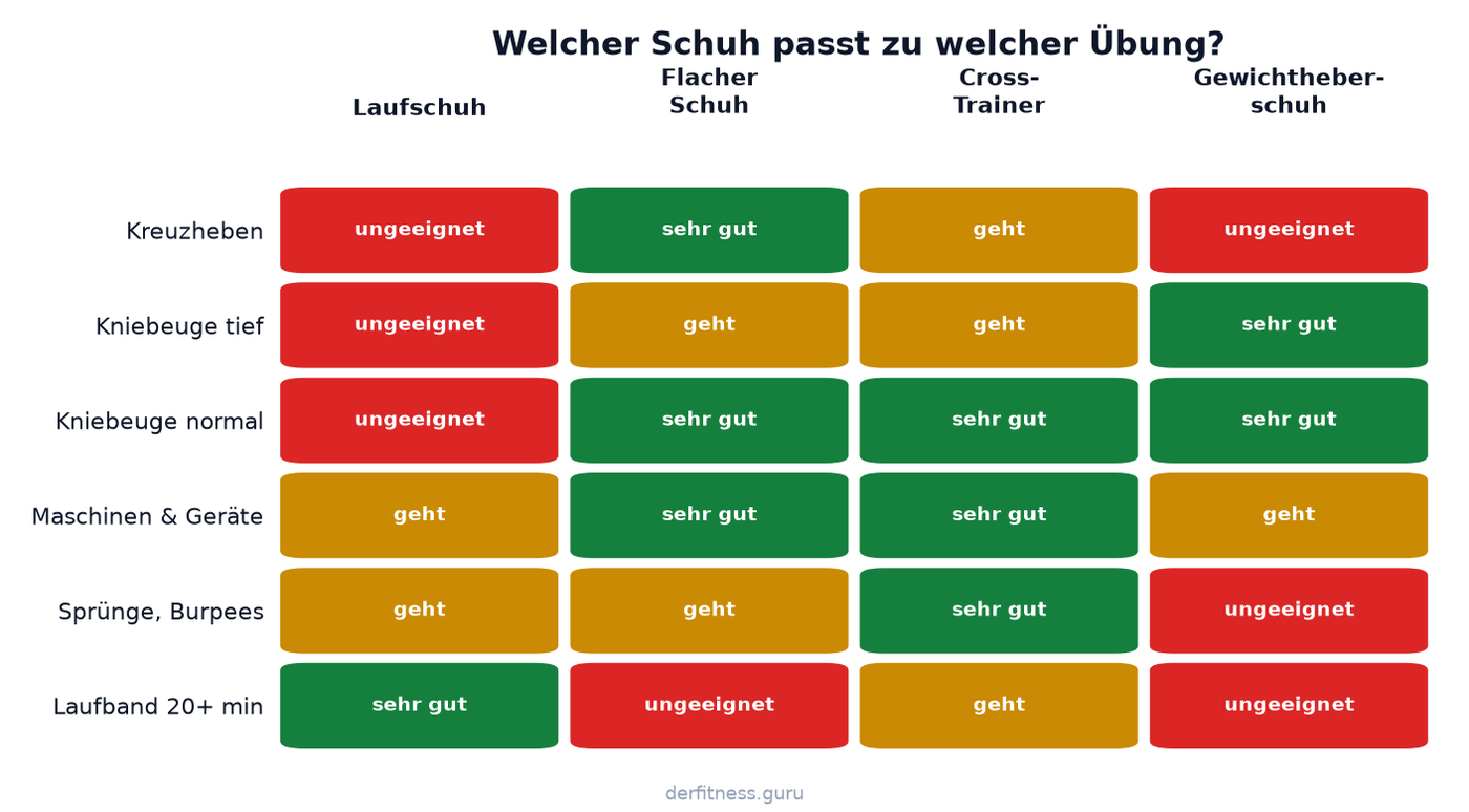 Matrix welcher Schuhtyp für Kreuzheben, Kniebeugen, Maschinen, Sprünge und Laufband geeignet ist