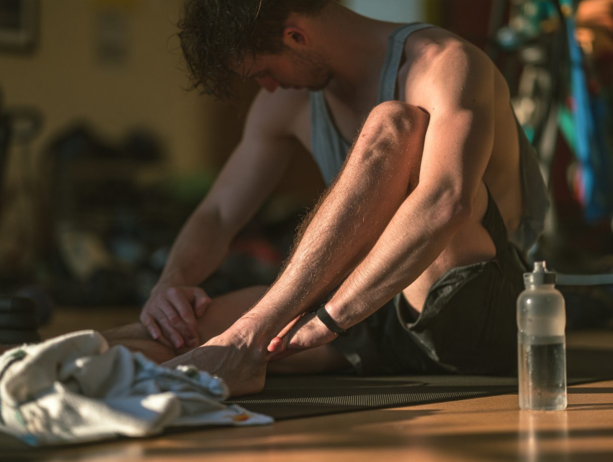 Statisches Dehnen nach dem Training auf der Matte